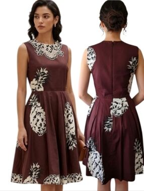 MSGM Fit & Flare Pineapple Dress -Size S